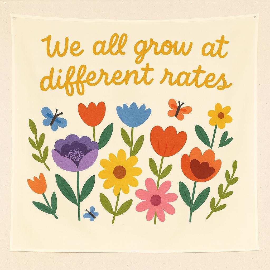 Special Education Classroom Tapestry – Growth Mindset Wall Art – Colorful Flower Banner for Teachers, Kids, or Counseling Room