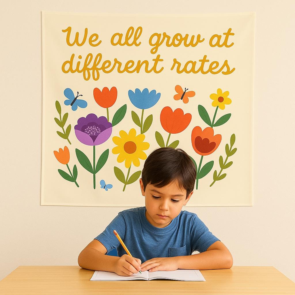 Special Education Classroom Tapestry – Growth Mindset Wall Art – Colorful Flower Banner for Teachers, Kids, or Counseling Room