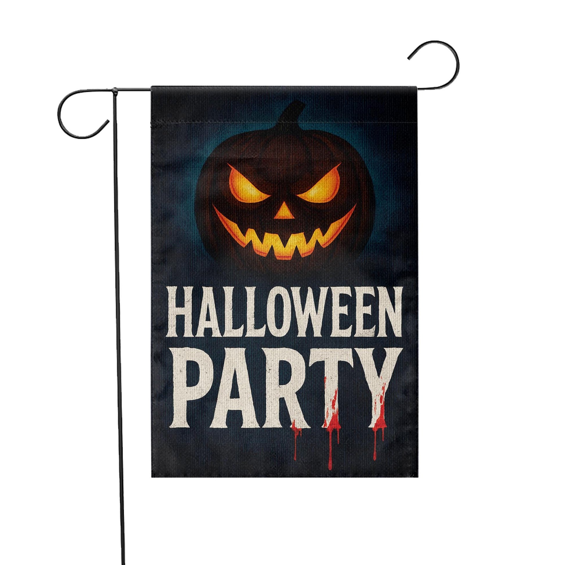 Halloween Party Garden Flag, Scary Pumpkin Jack O Lantern Yard Decor, Spooky Outdoor Banner, Haunted House Party Decoration