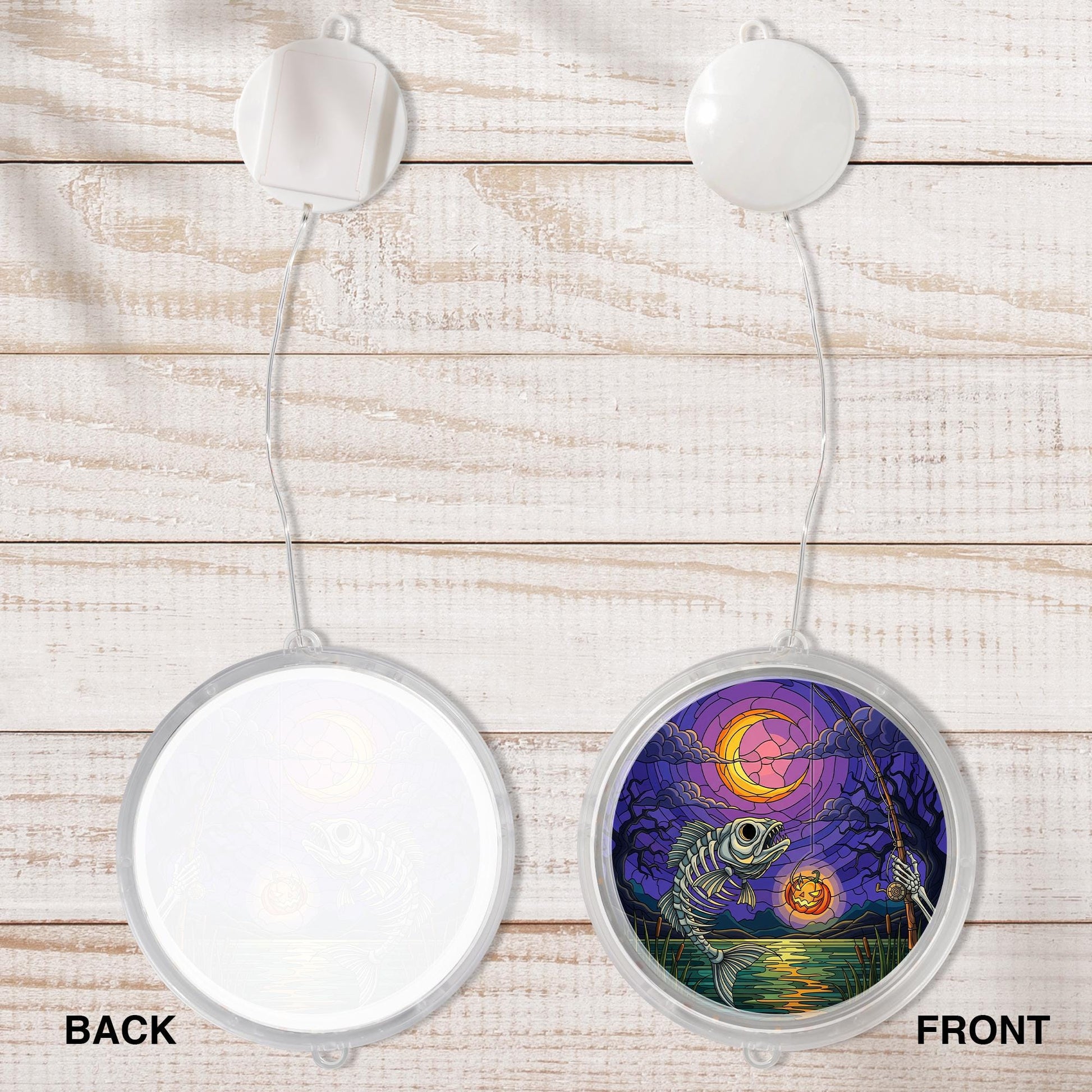 Halloween Fishing LED Hanging | Spooky Fish Skeleton Hanging Light | Unique Halloween Gift for Fishermen