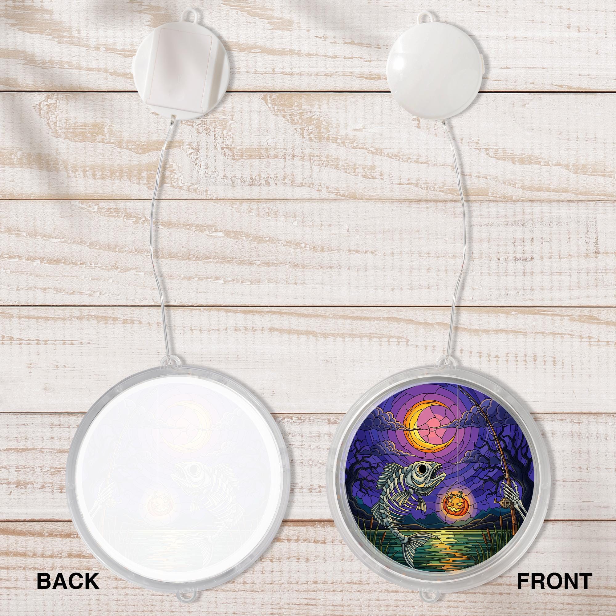 Halloween Fishing LED Hanging | Spooky Fish Skeleton Hanging Light | Unique Halloween Gift for Fishermen