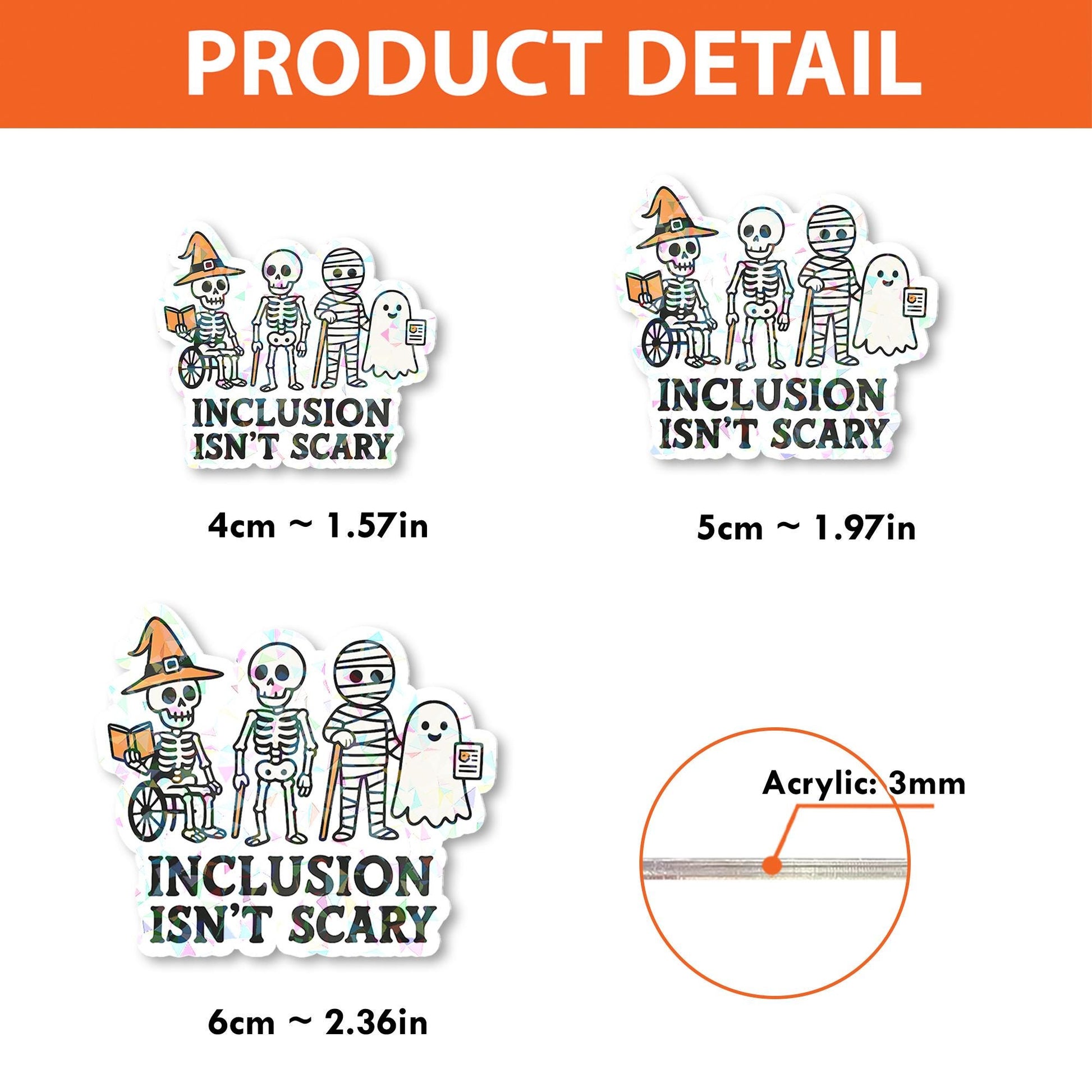 Halloween Holographic Badge Reel | Inclusion Isn’t Scary ID Holder | Cute Sped Teacher Retractable Badge Clip