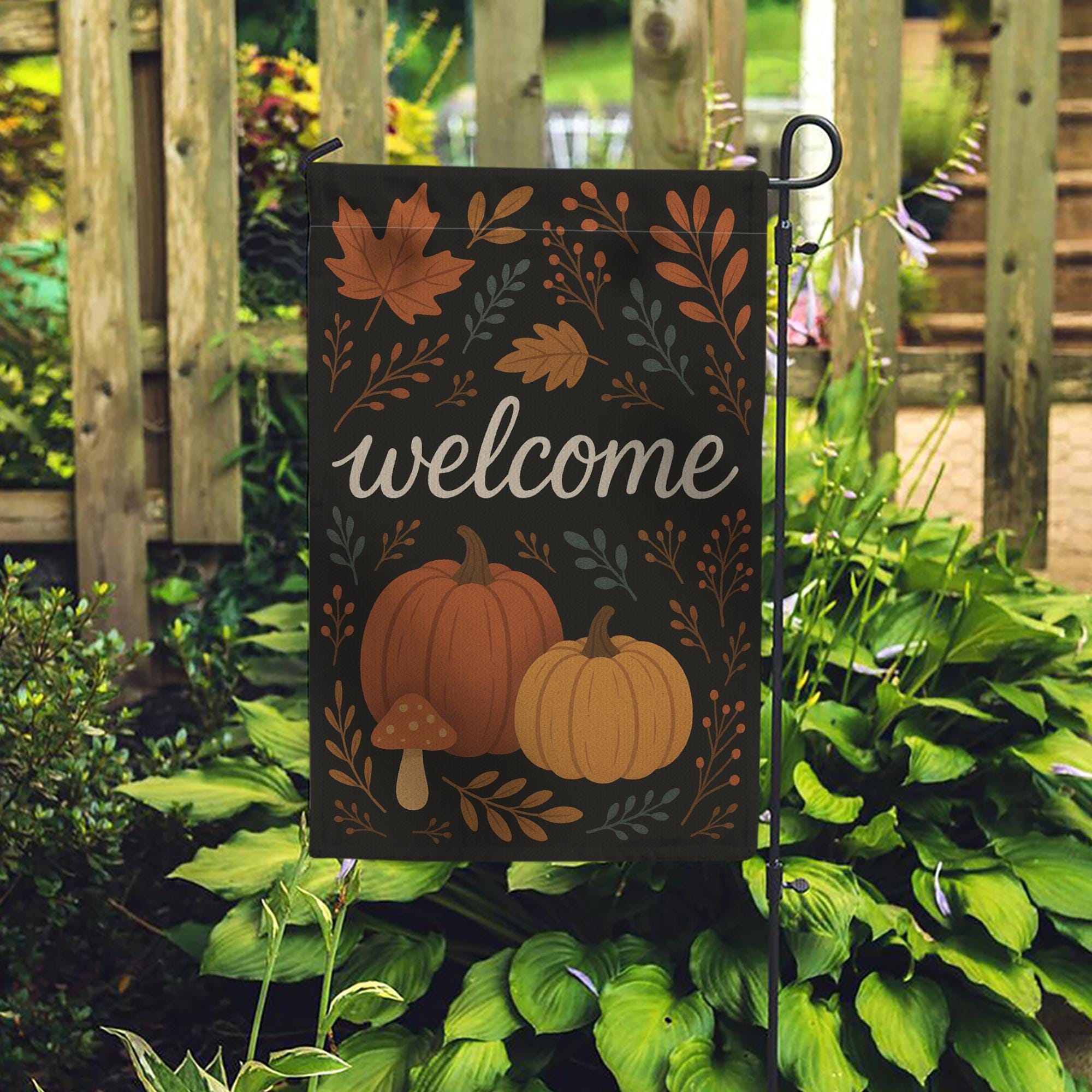 Fall Welcome Garden Flag, Pumpkin Autumn Yard Decor, Seasonal Outdoor Decoration, Thanksgiving Front Porch Flag