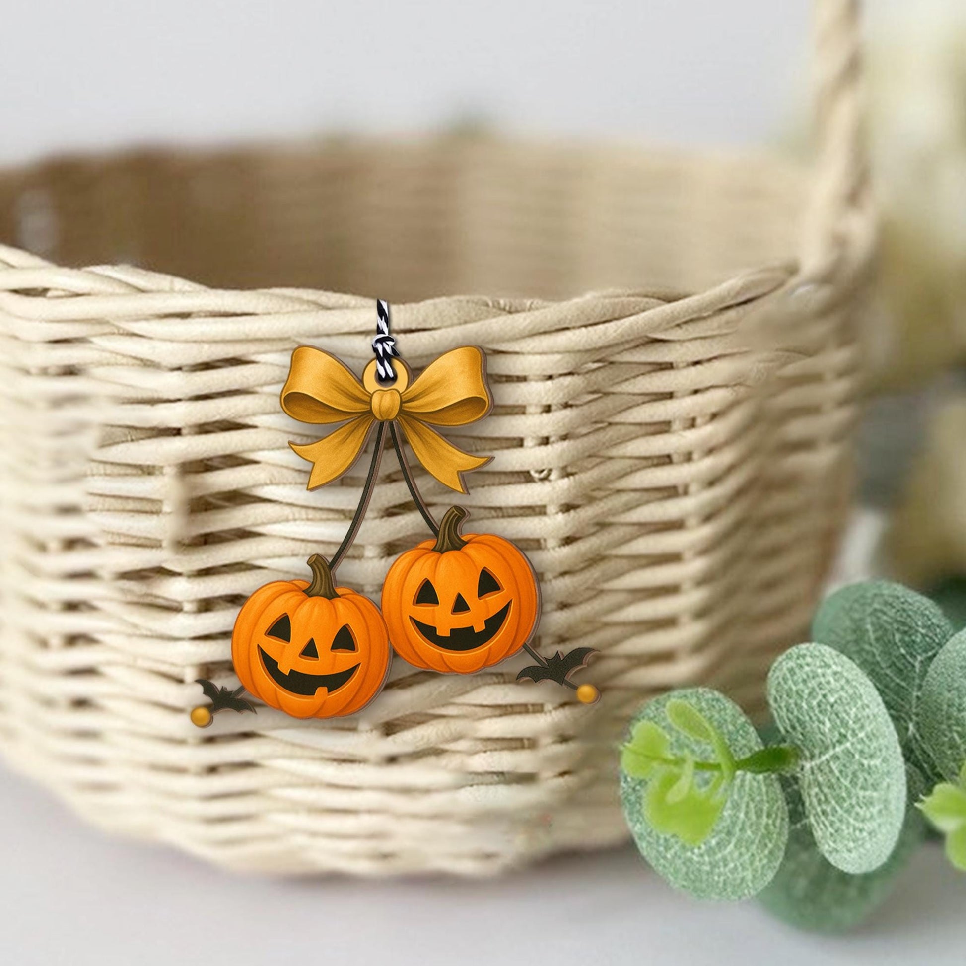 Halloween Pumpkin Basket Tag | Jack O’Lantern Gift Tag | Cute Trick or Treat Basket Charm | Spooky Fall Party Favor Decor, Cute Gift Idea