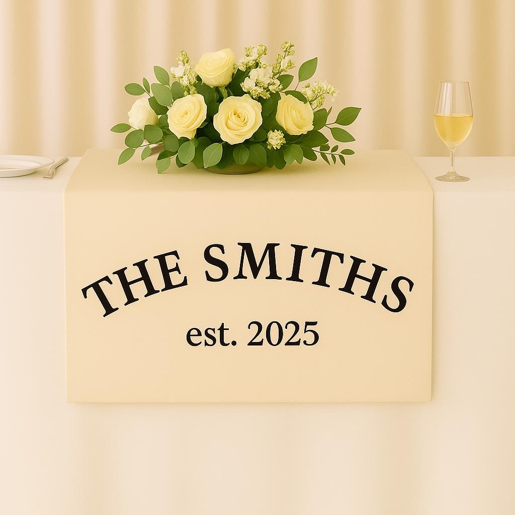Custom Wedding Table decor, Personalized Last Name Sign, Family Name Decor, Newlywed Reception Decoration, Est. Year Wedding Gift