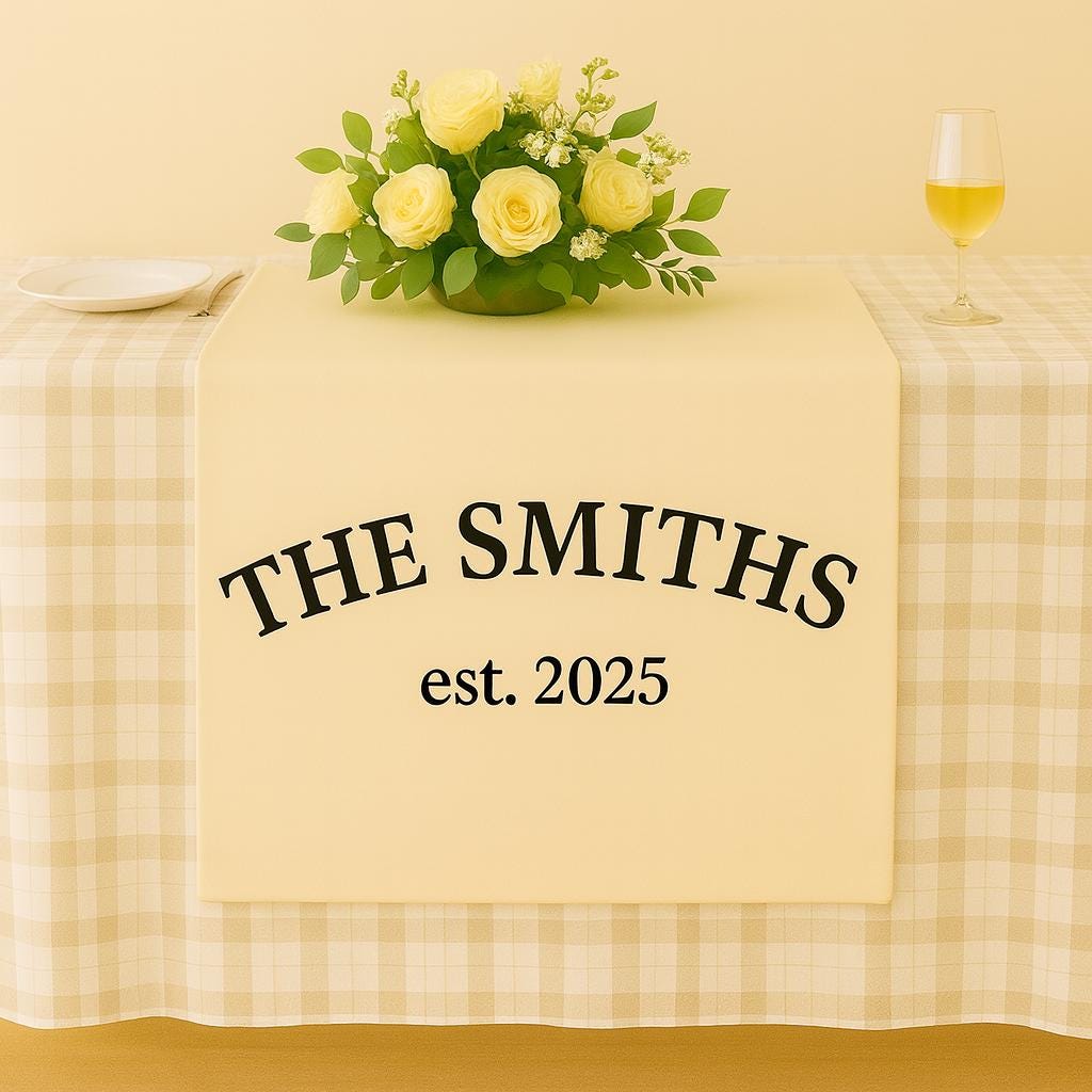 Custom Wedding Table decor, Personalized Last Name Sign, Family Name Decor, Newlywed Reception Decoration, Est. Year Wedding Gift