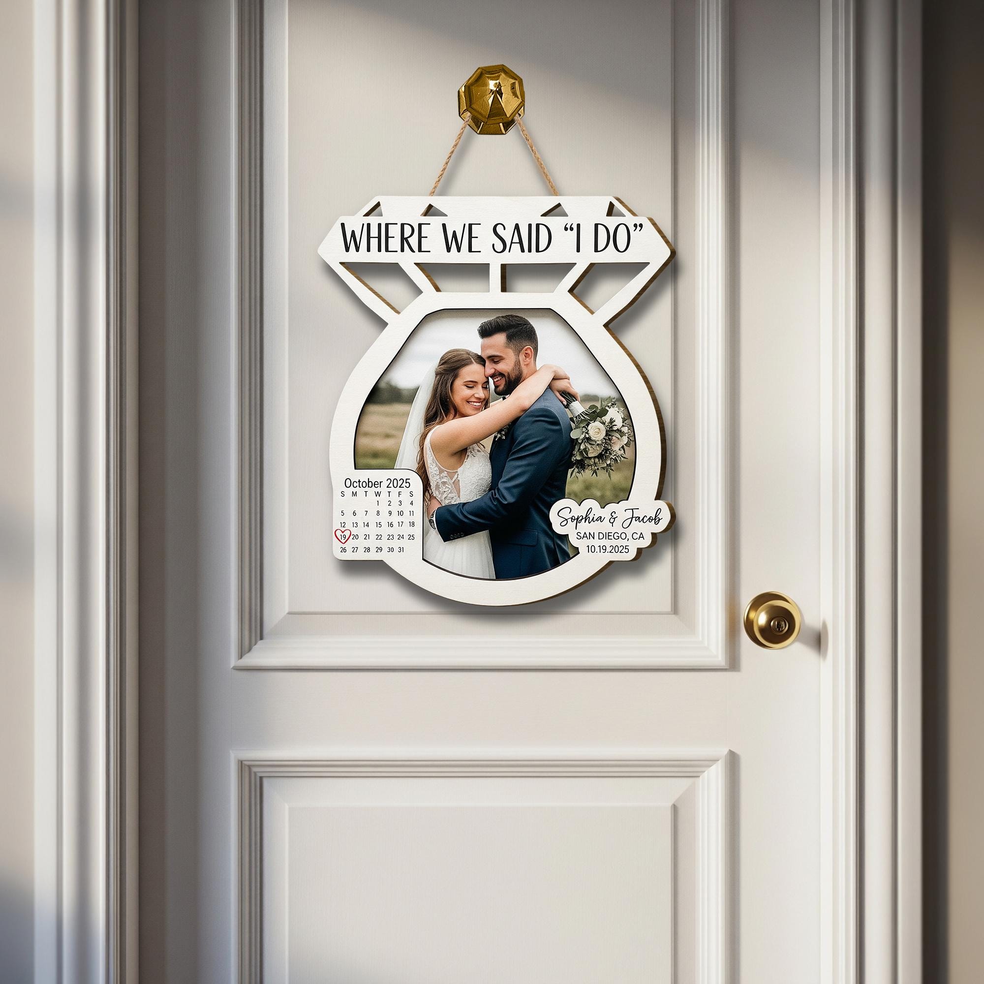 Custom Wedding Wooden Sign with Photo & Date | Engagement Gift | Personalized “Where We Said I Do” Wall Decor | Bridal Shower Keepsake