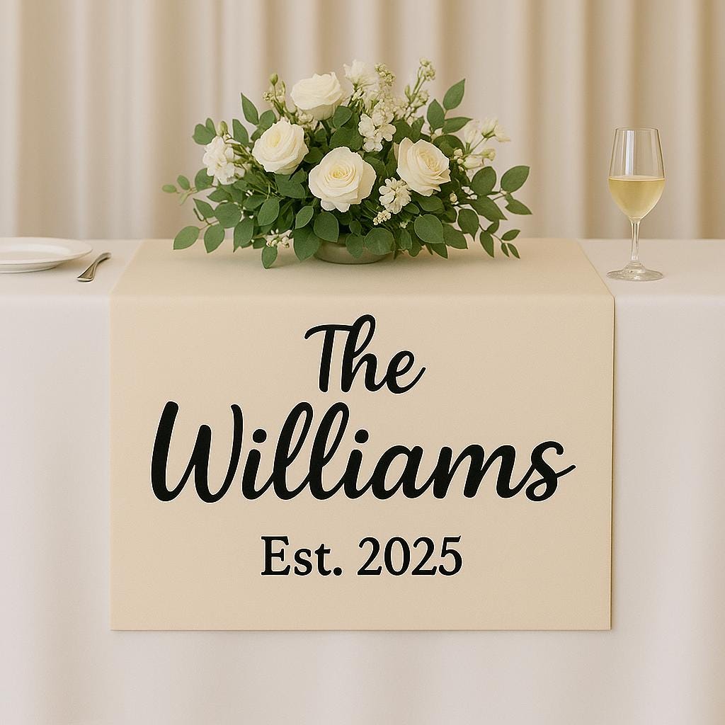 Personalized Wedding Table Sign with Last Name & Established Year - Custom Head Table Decor for Reception, Reception Decor for Newlyweds