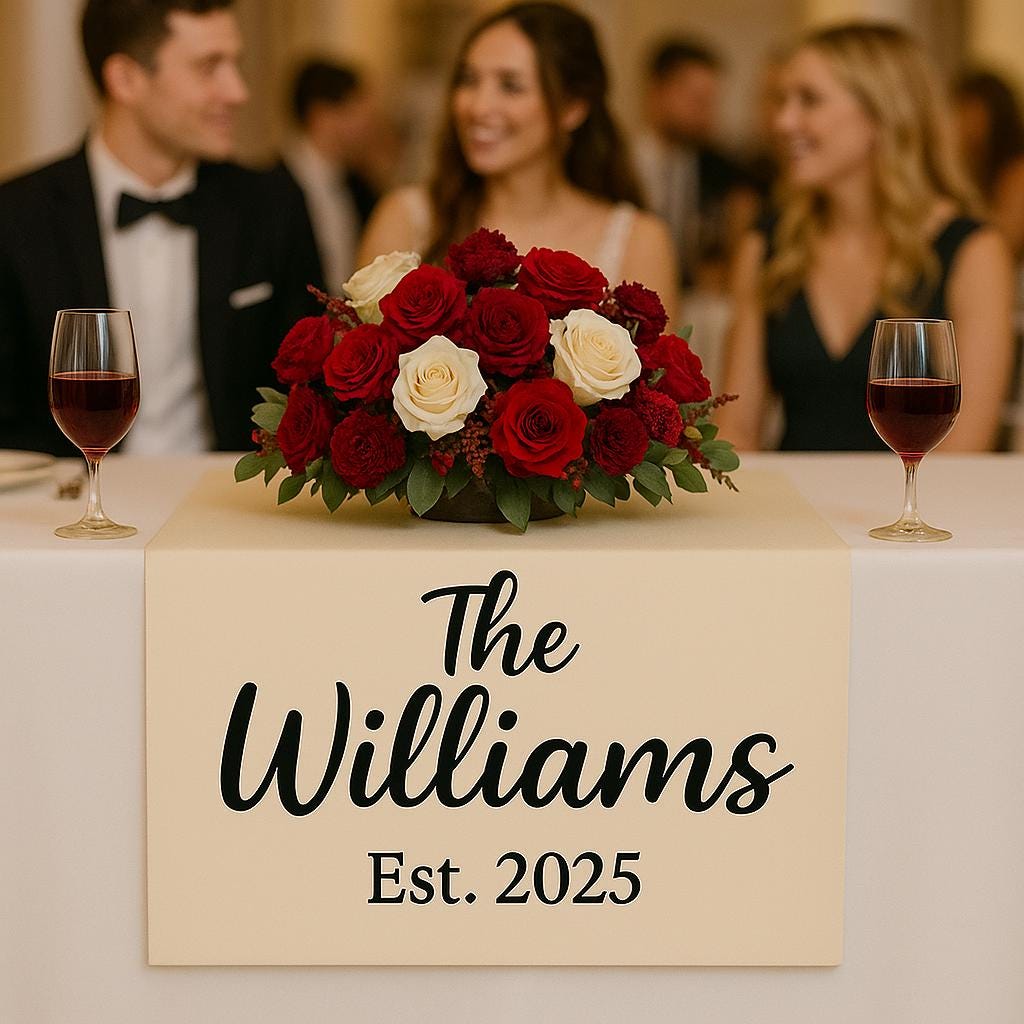 Personalized Wedding Table Sign with Last Name & Established Year - Custom Head Table Decor for Reception, Reception Decor for Newlyweds