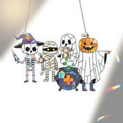 Halloween Medical Suncatcher, Skeleton Nurse Doctor Ghost Pumpkin Window Decor, Spooky Healthcare Acrylic Decoration, Cute Nurse Gift