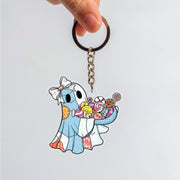 Cute Ghost Candy Keychain | Halloween Trick or Treat Key Ring | Spooky Cute Ghost Gift | Colorful Kawaii Ghost Accessory