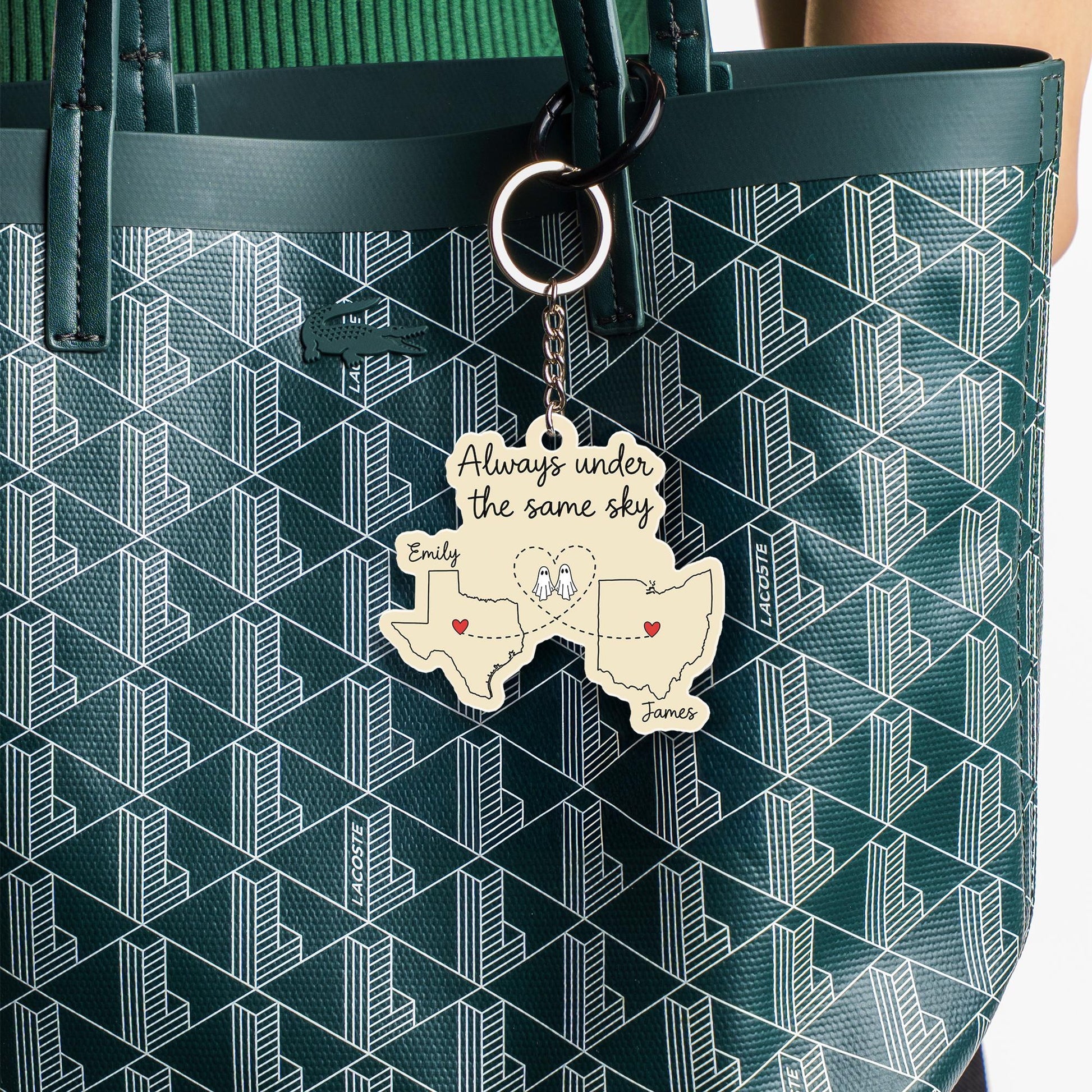 Personalized State Map Keychain: Long Distance Relationship Gift