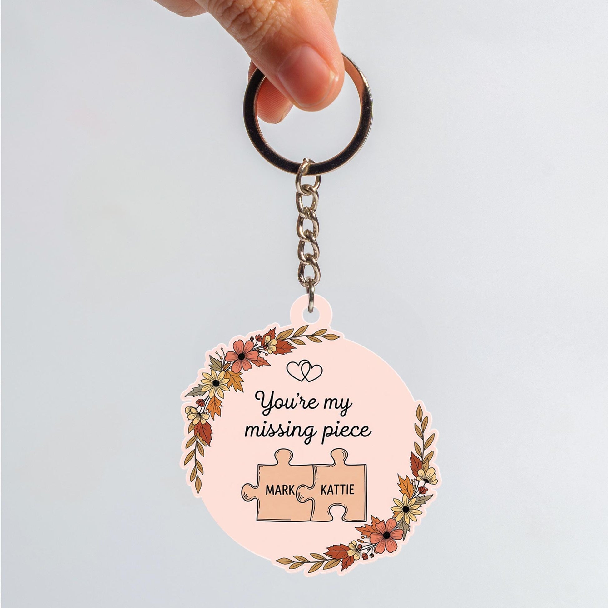 Custom Puzzle Piece Keychain | You're My Missing Piece Gift | Personalized Couple Key Ring | Romantic Anniversary Valentine Gift