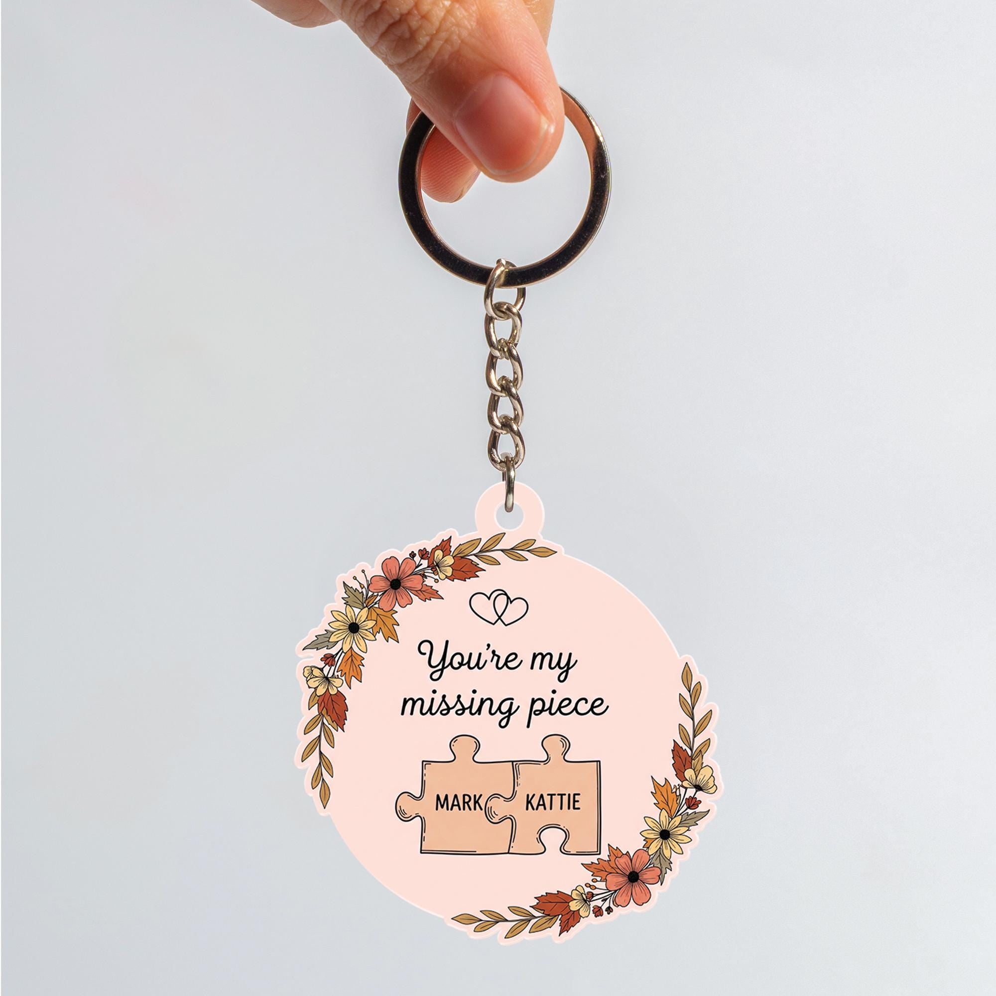 Custom Puzzle Piece Keychain | You're My Missing Piece Gift | Personalized Couple Key Ring | Romantic Anniversary Valentine Gift