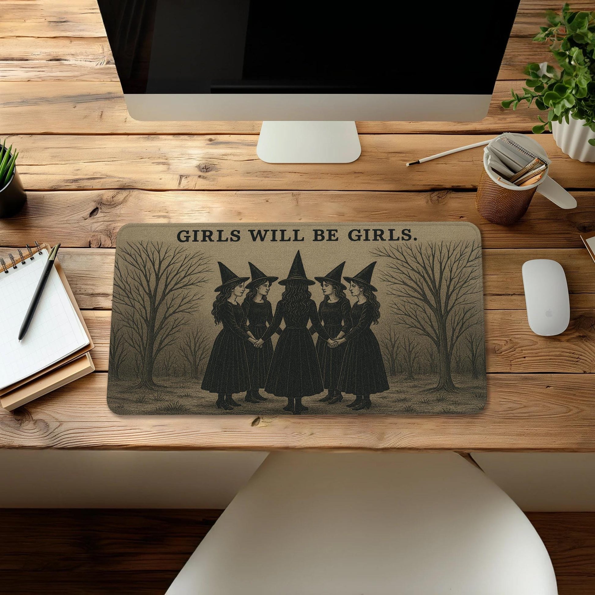 Witch Mouse Pad | Witchcraft Desk Mat | Gothic Office Decor | Spooky Witchy Mousepad | Halloween Gift for Her