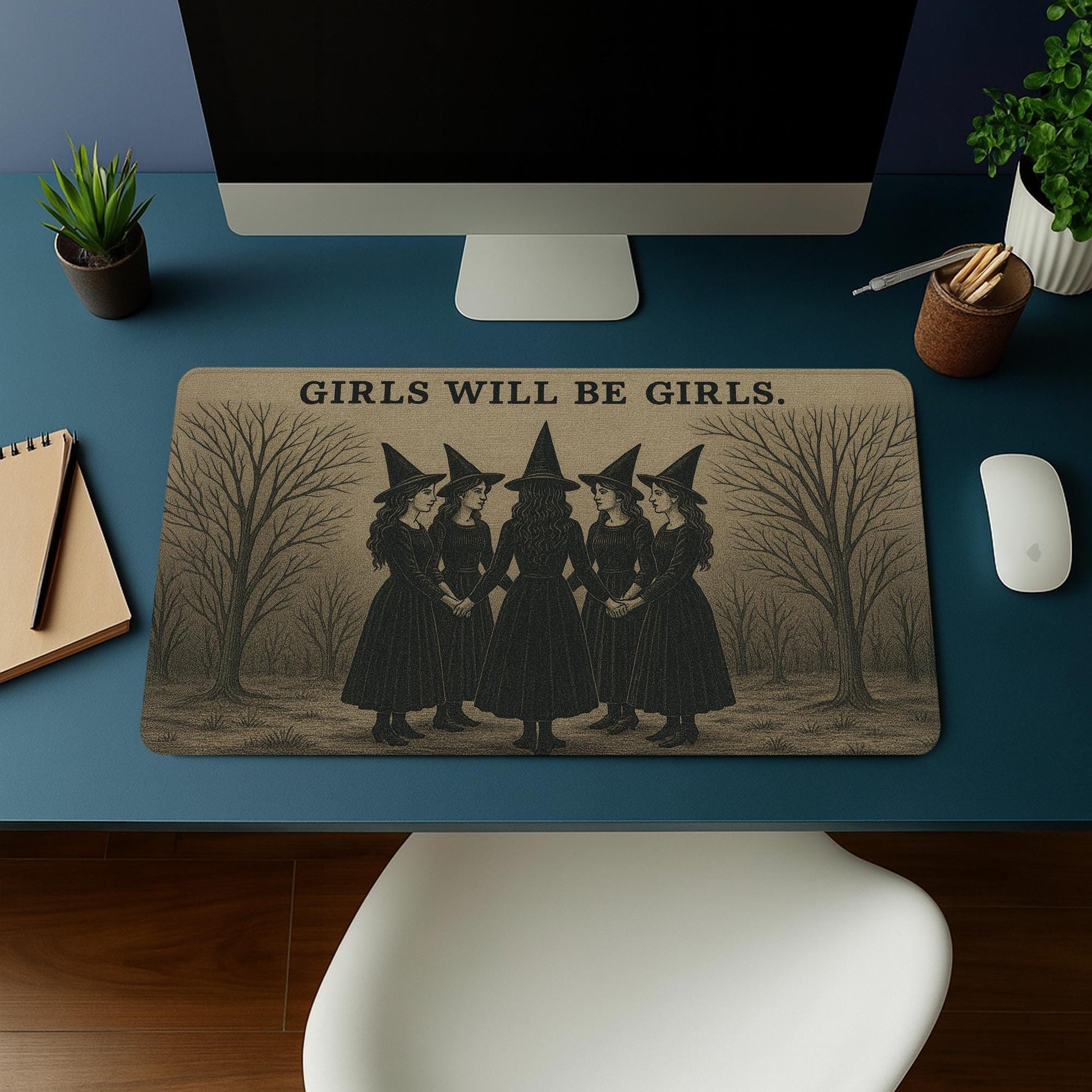 Witch Mouse Pad | Witchcraft Desk Mat | Gothic Office Decor | Spooky Witchy Mousepad | Halloween Gift for Her