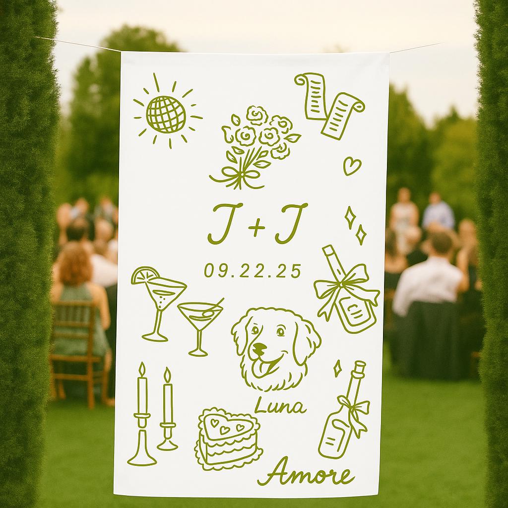 Custom Wedding Sign | Personalized Outdoor Wedding Banner | Bride and Groom Name Sign | Unique Reception Decor | Wedding Welcome Sign