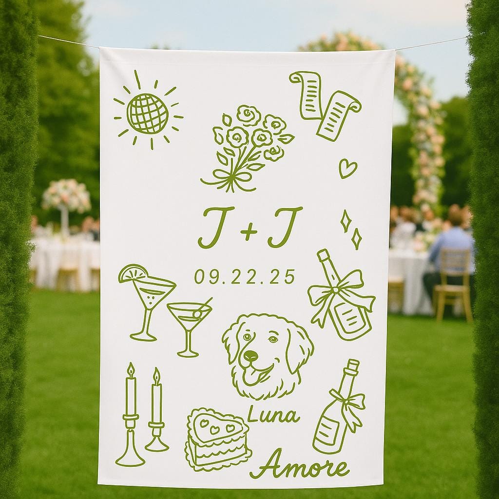 Custom Wedding Sign | Personalized Outdoor Wedding Banner | Bride and Groom Name Sign | Unique Reception Decor | Wedding Welcome Sign