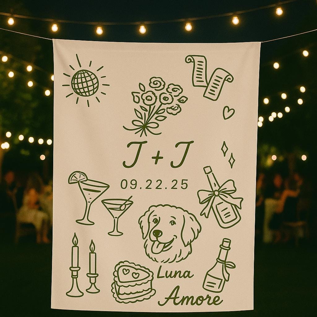 Custom Wedding Sign | Personalized Outdoor Wedding Banner | Bride and Groom Name Sign | Unique Reception Decor | Wedding Welcome Sign
