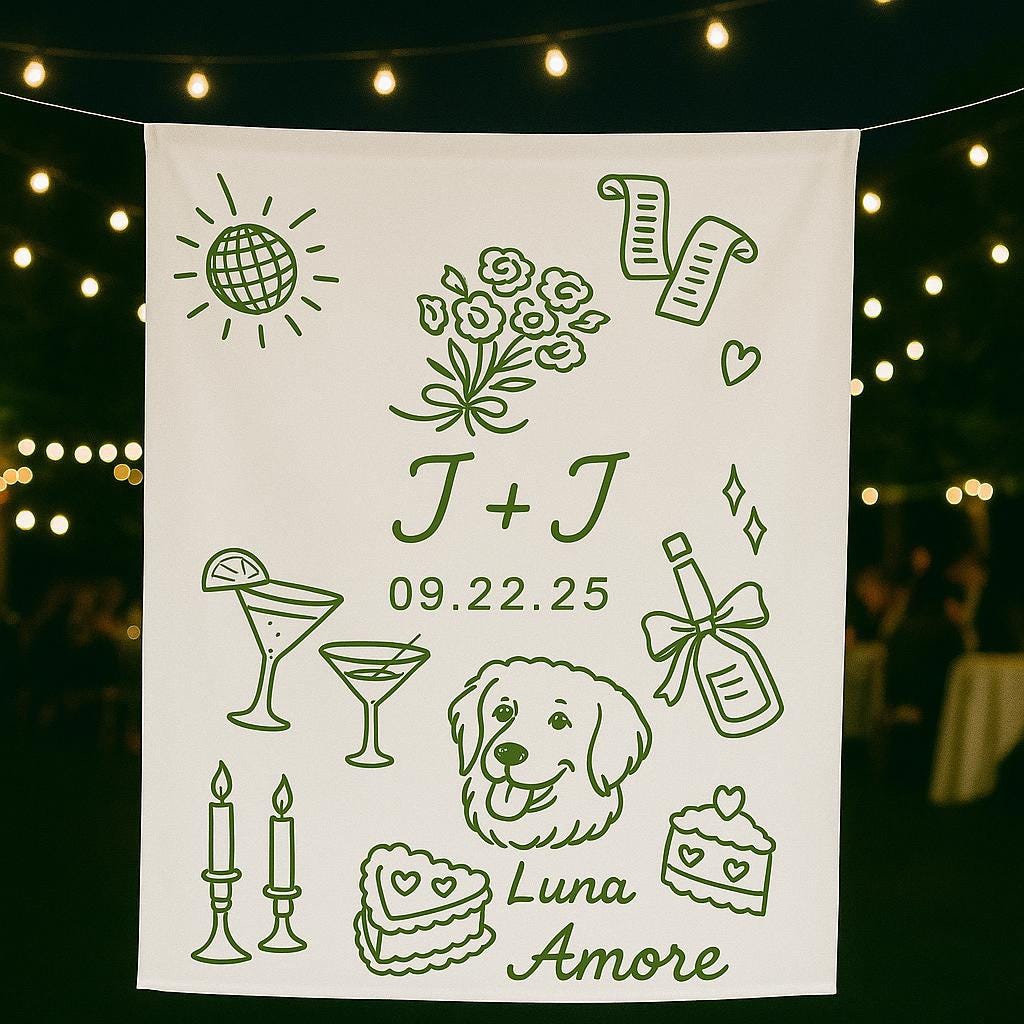 Custom Wedding Sign | Personalized Outdoor Wedding Banner | Bride and Groom Name Sign | Unique Reception Decor | Wedding Welcome Sign