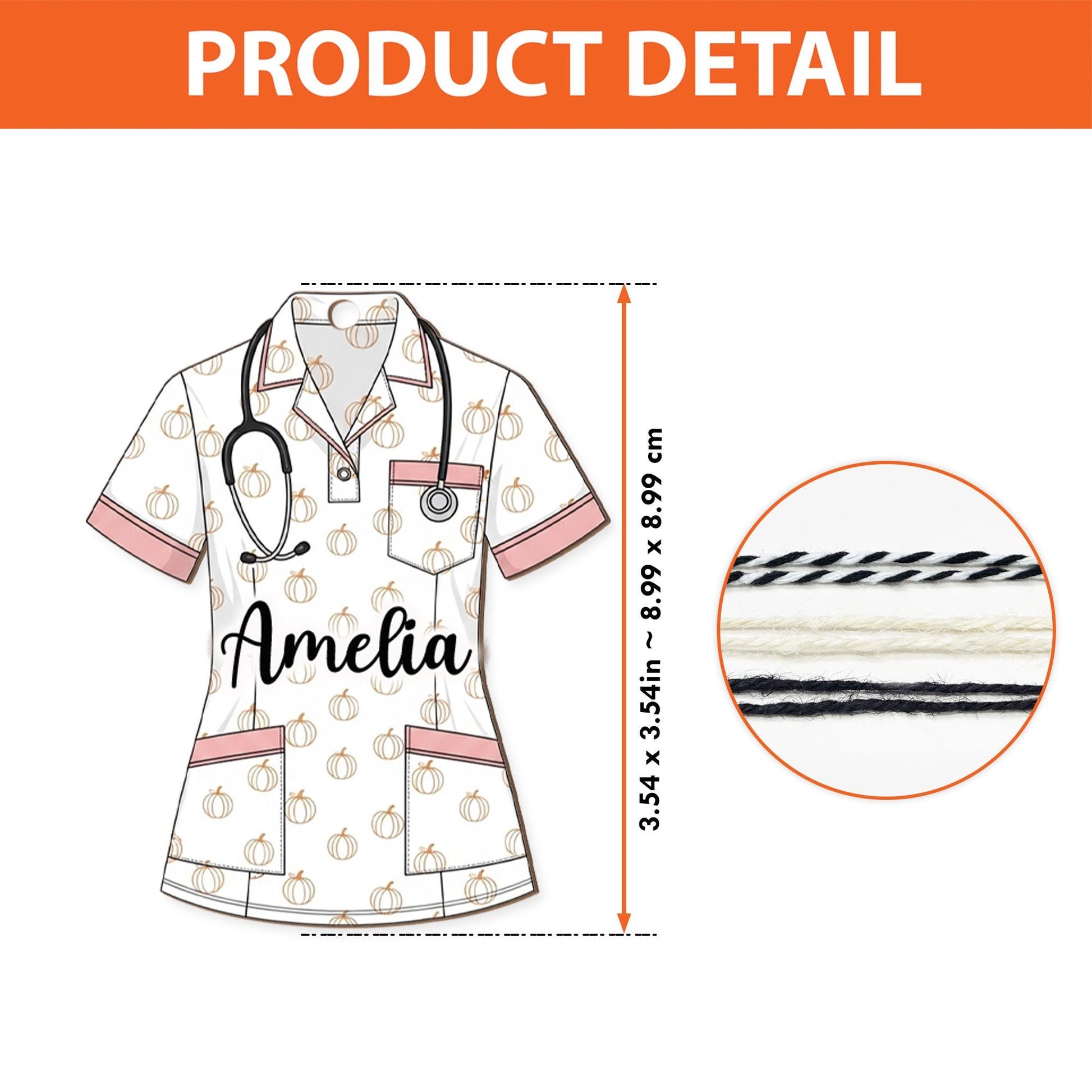 Custom Nurse Scrub Basket Tag – Personalized Name Ornament with Stethoscope, Medical Staff Gift for Nurse, Doctor, Healthcare Worker