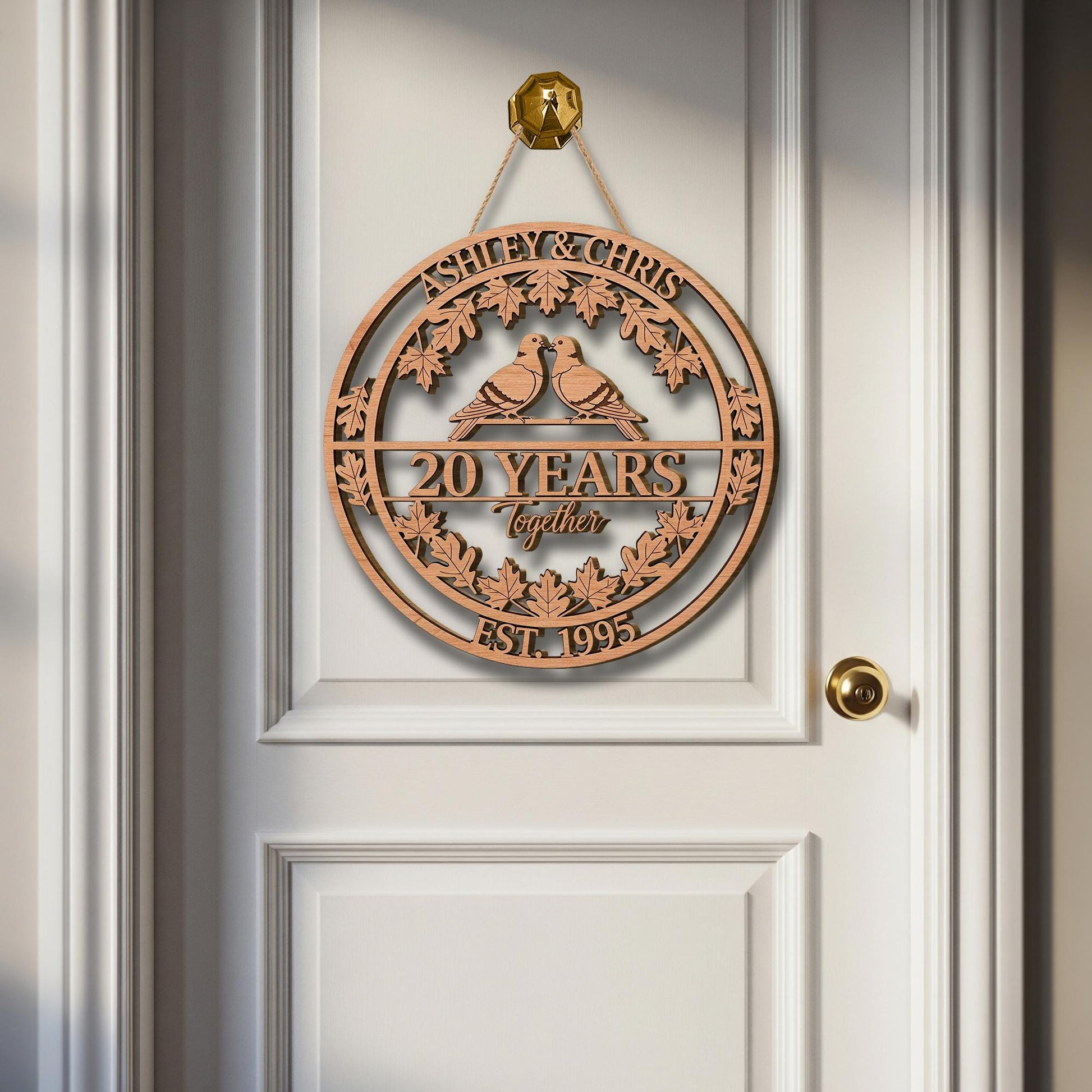 Personalized Wooden Anniversary Sign: Engraved Family Name Plaque