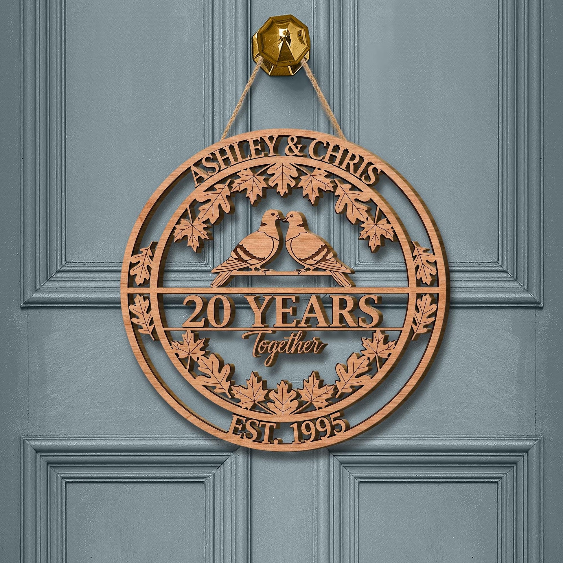 Personalized Wooden Anniversary Sign: Engraved Family Name Plaque