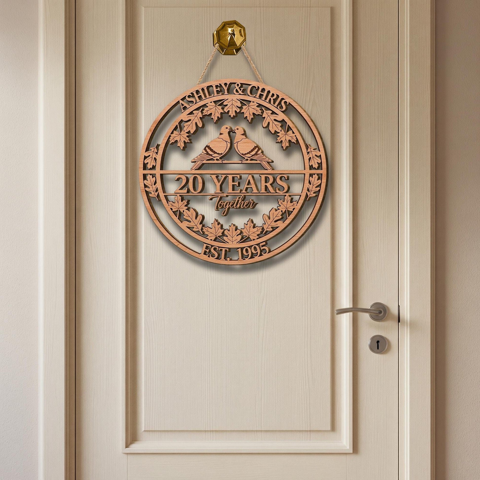 Personalized Wooden Anniversary Sign: Engraved Family Name Plaque