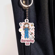 Custom Nurse Keychain: Personalized RN Gift, Acrylic Charm