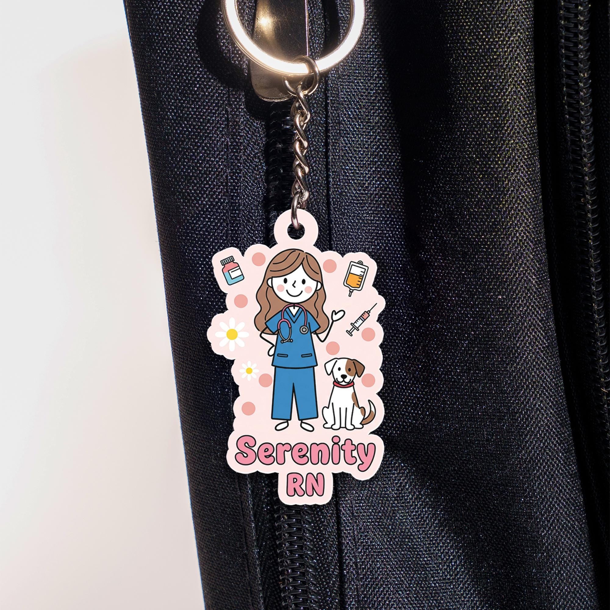 Custom Nurse Keychain: Personalized RN Gift, Acrylic Charm