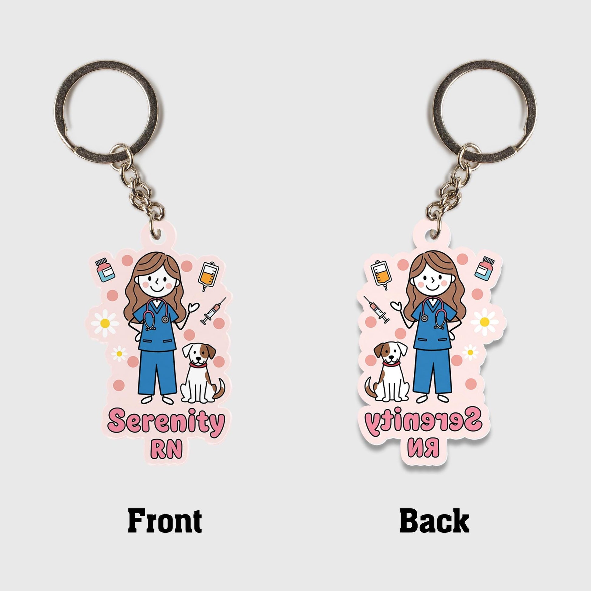 Custom Nurse Keychain: Personalized RN Gift, Acrylic Charm