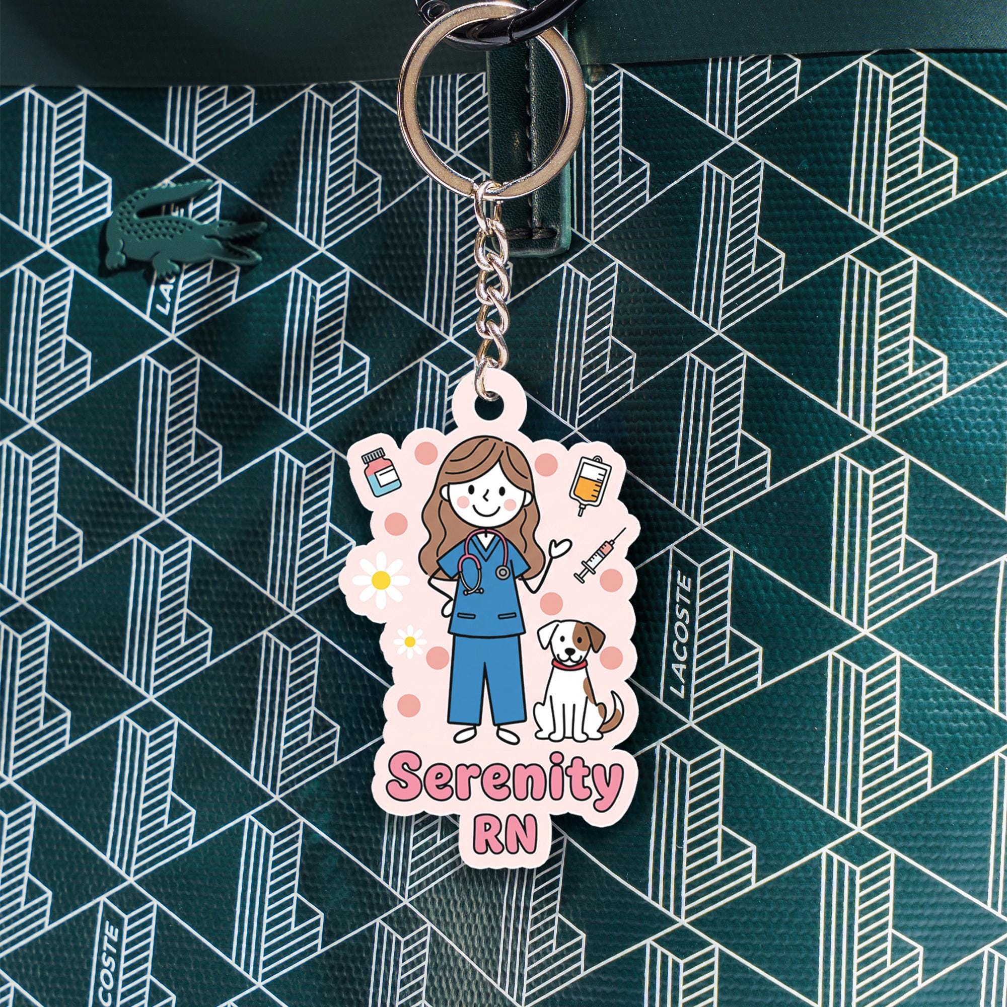 Custom Nurse Keychain: Personalized RN Gift, Acrylic Charm