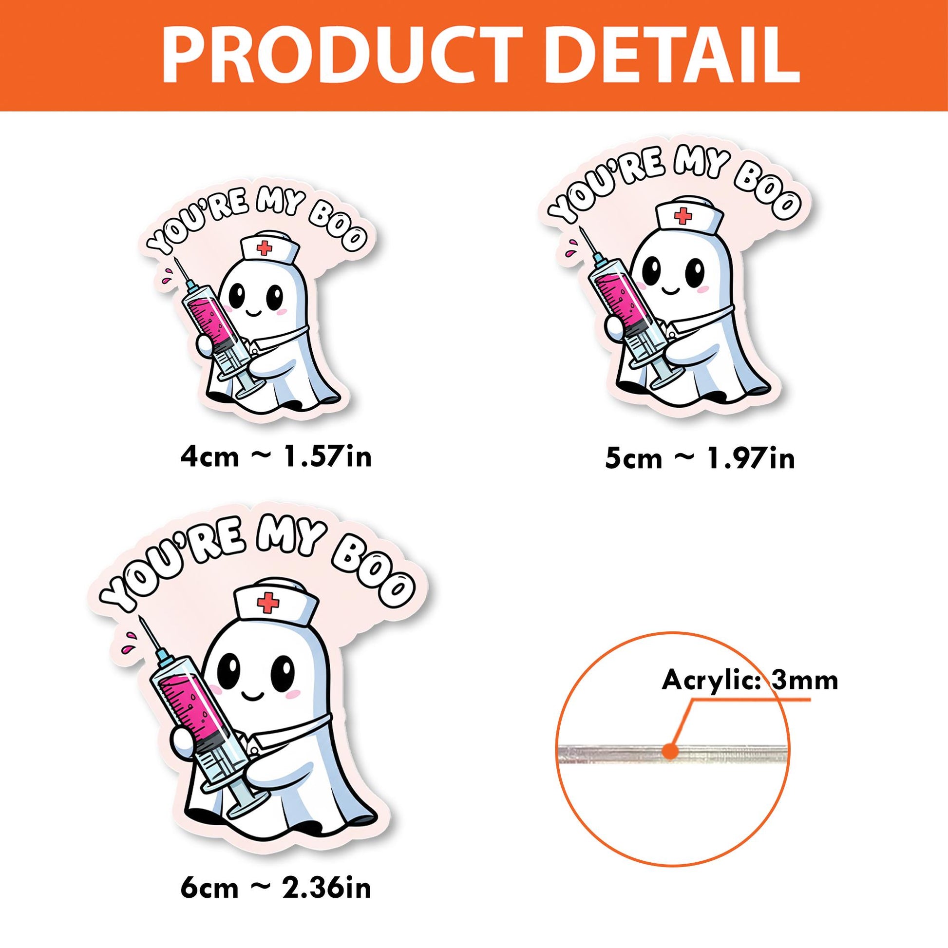 Cute Ghost Nurse Badge Reel, "You're My Boo" Retractable ID Holder, Halloween Syringe Badge Clip, Spooky Gift for RN, Medical Staff