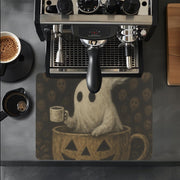 Ghost Coffee Bar Mat – Halloween Jack O’ Lantern Espresso Station Decor