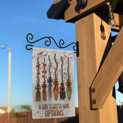 Witchy Halloween Garden Flag, A Girl's Gotta Have Options, Autumn Porch Decor