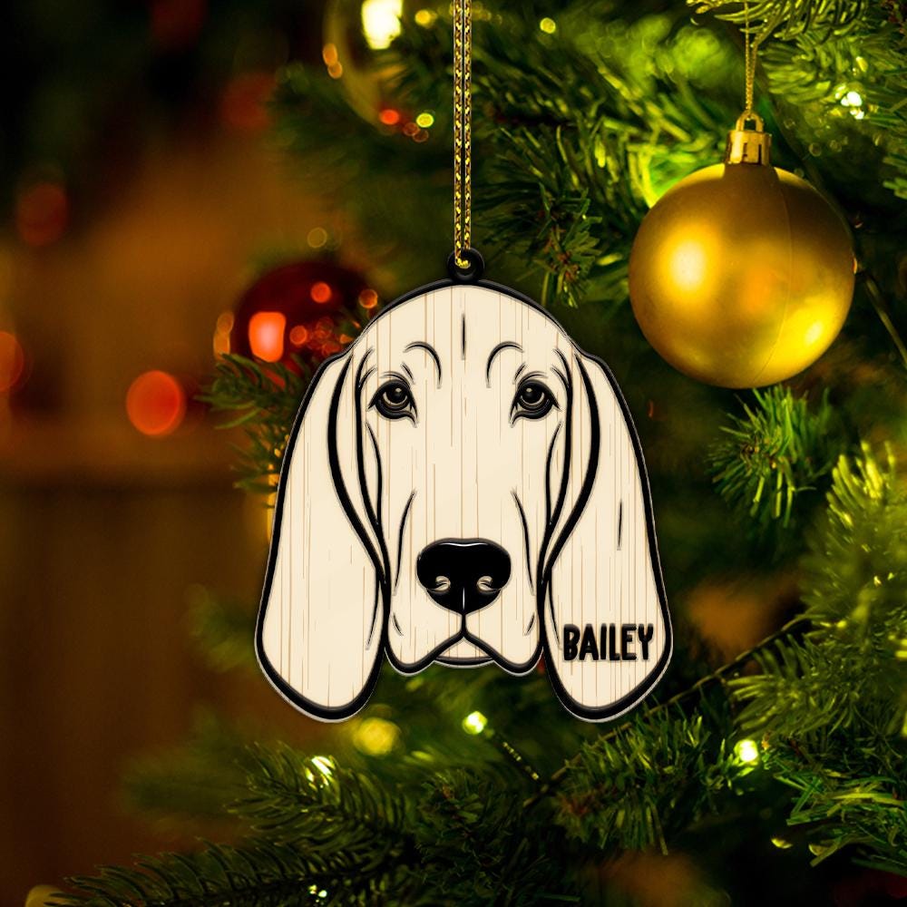 Custom Dog Portrait Ornament: Personalized Pet Memorial Gift