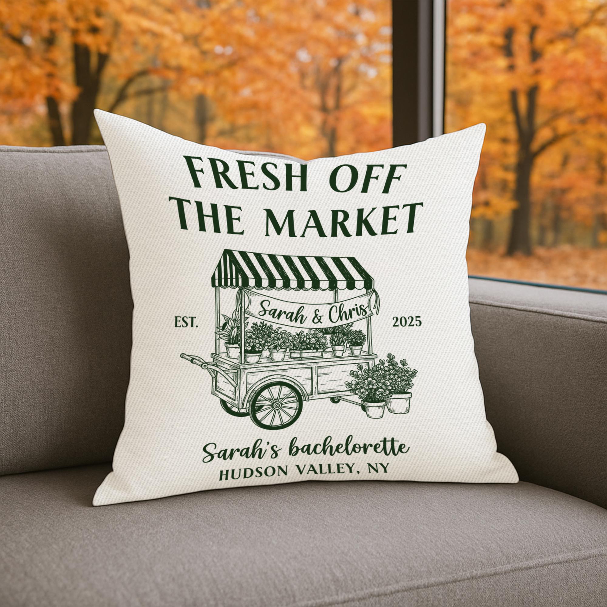 Personalized Bachelorette Pillow: Custom Engagement Party Decor