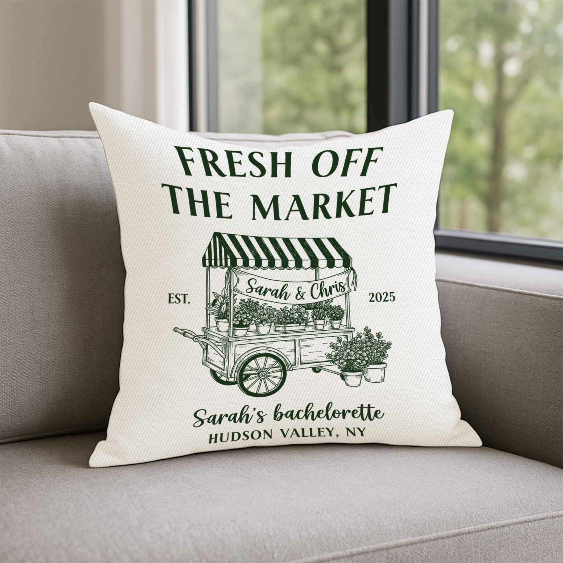 Personalized Bachelorette Pillow: Custom Engagement Party Decor