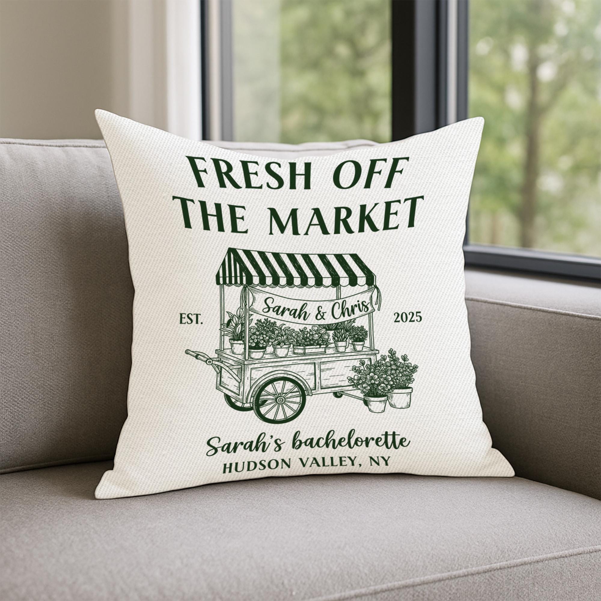 Personalized Bachelorette Pillow: Custom Engagement Party Decor