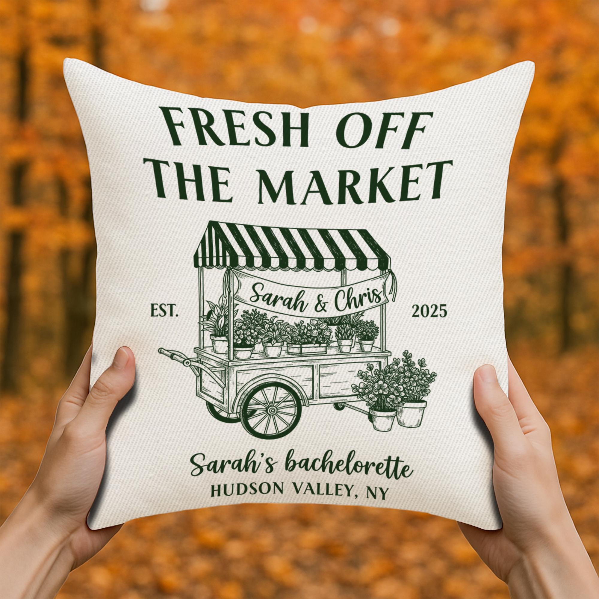 Personalized Bachelorette Pillow: Custom Engagement Party Decor