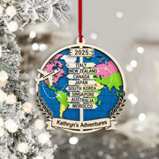 Personalized Travel Ornament 2025: Custom Globe Keepsake
