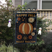 Fall Garden Flag – Pumpkin Autumn Yard Decor with Resist Fascism Message - O92790DAN7