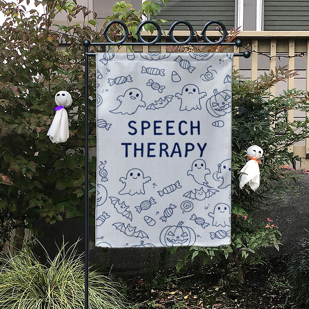 Halloween Ghost Garden Flag: Speech Therapy SLP Decor