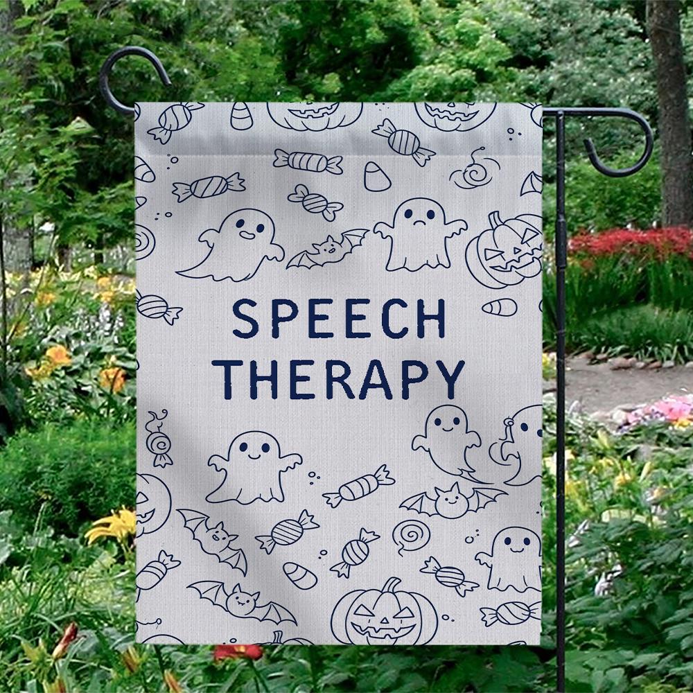 Halloween Ghost Garden Flag: Speech Therapy SLP Decor