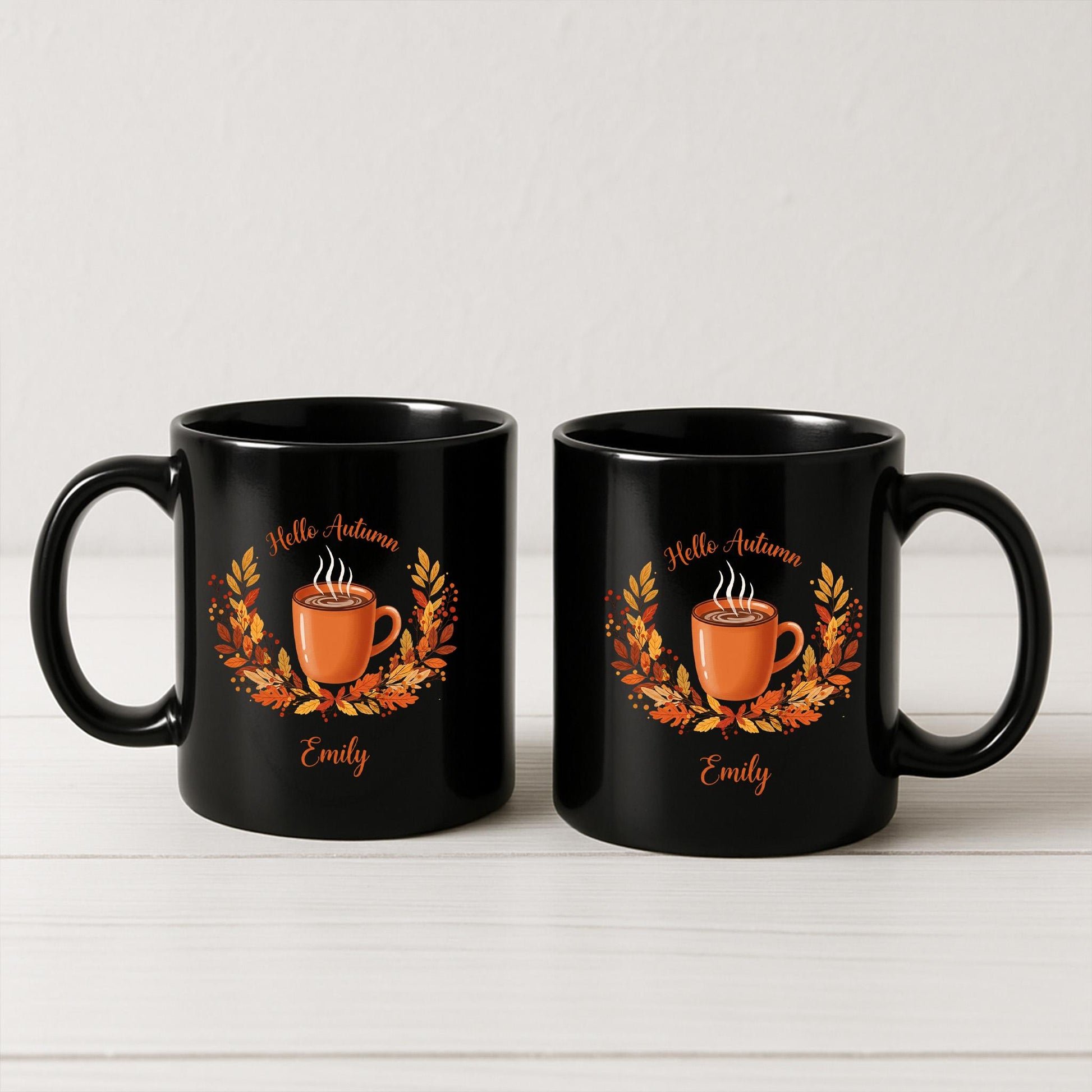 Personalized "Hello Autumn" Mug, Custom Name Fall Mug, Pumpkin Spice Mug, Fall Decor, Unique Halloween Gift, Coffee Lover Gift