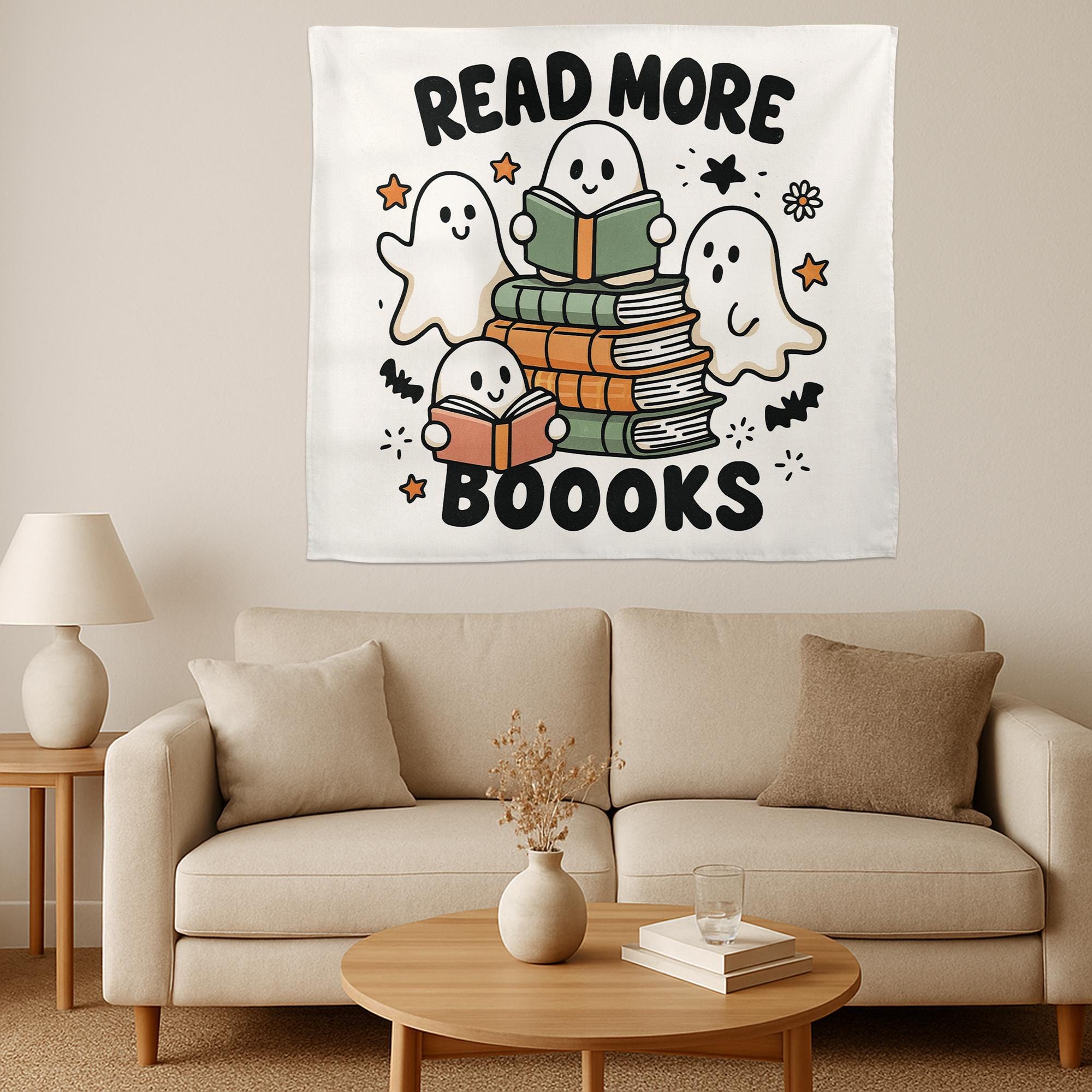 Read More Books Ghost Tapestry: Spooky Halloween Reading Decor