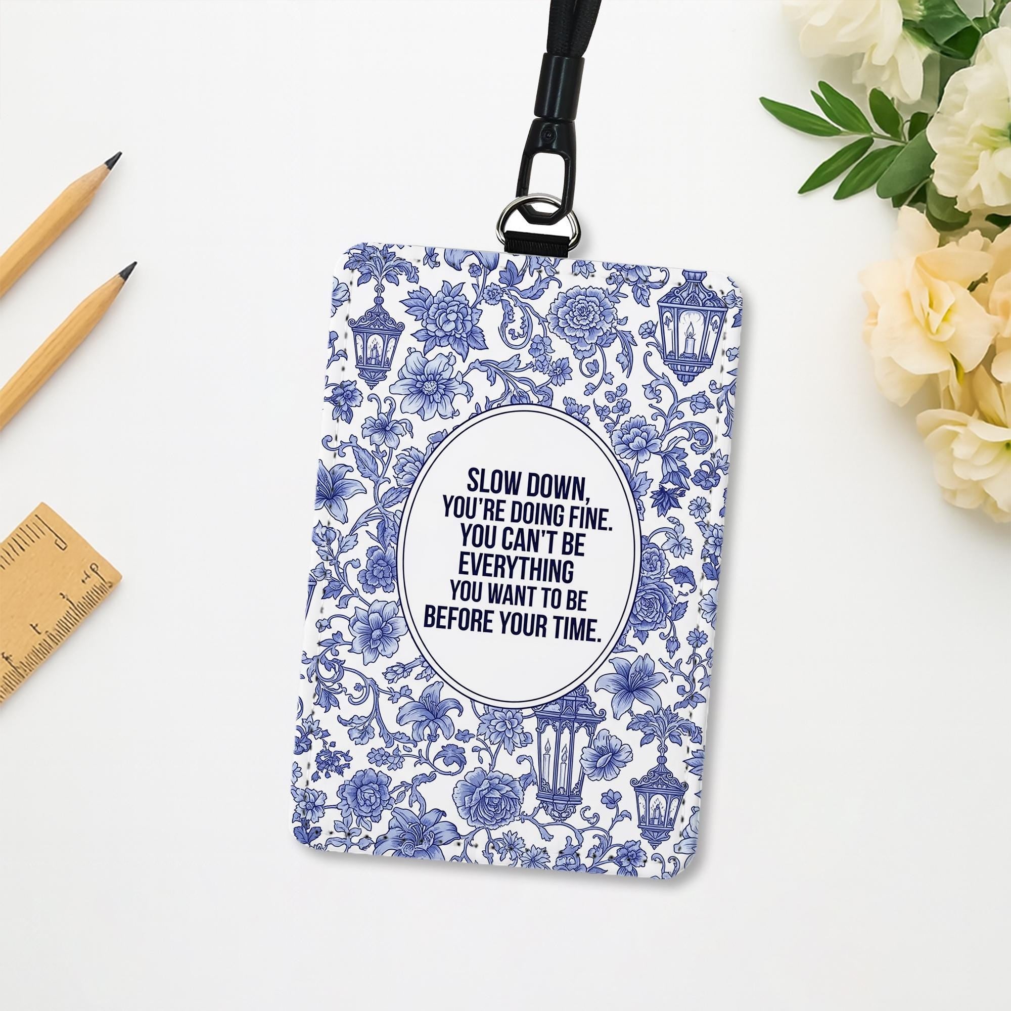 Chinoiserie Badge Holder: Grandmillennial ID Card, Inspirational Gift
