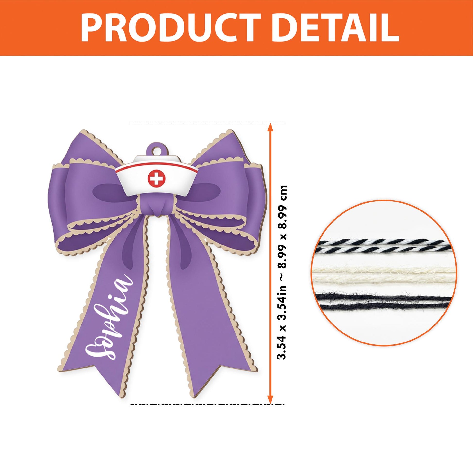 Personalized Nurse Basket Tag, Custom Bow Gift Tag, Nurse Graduation Decor, Medical Appreciation Ornament, Nurse Bag Tag, Cute Nurse Gift