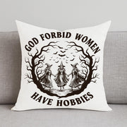 Gothic Witch Pillow Cover: Feminist Quote Halloween Decor