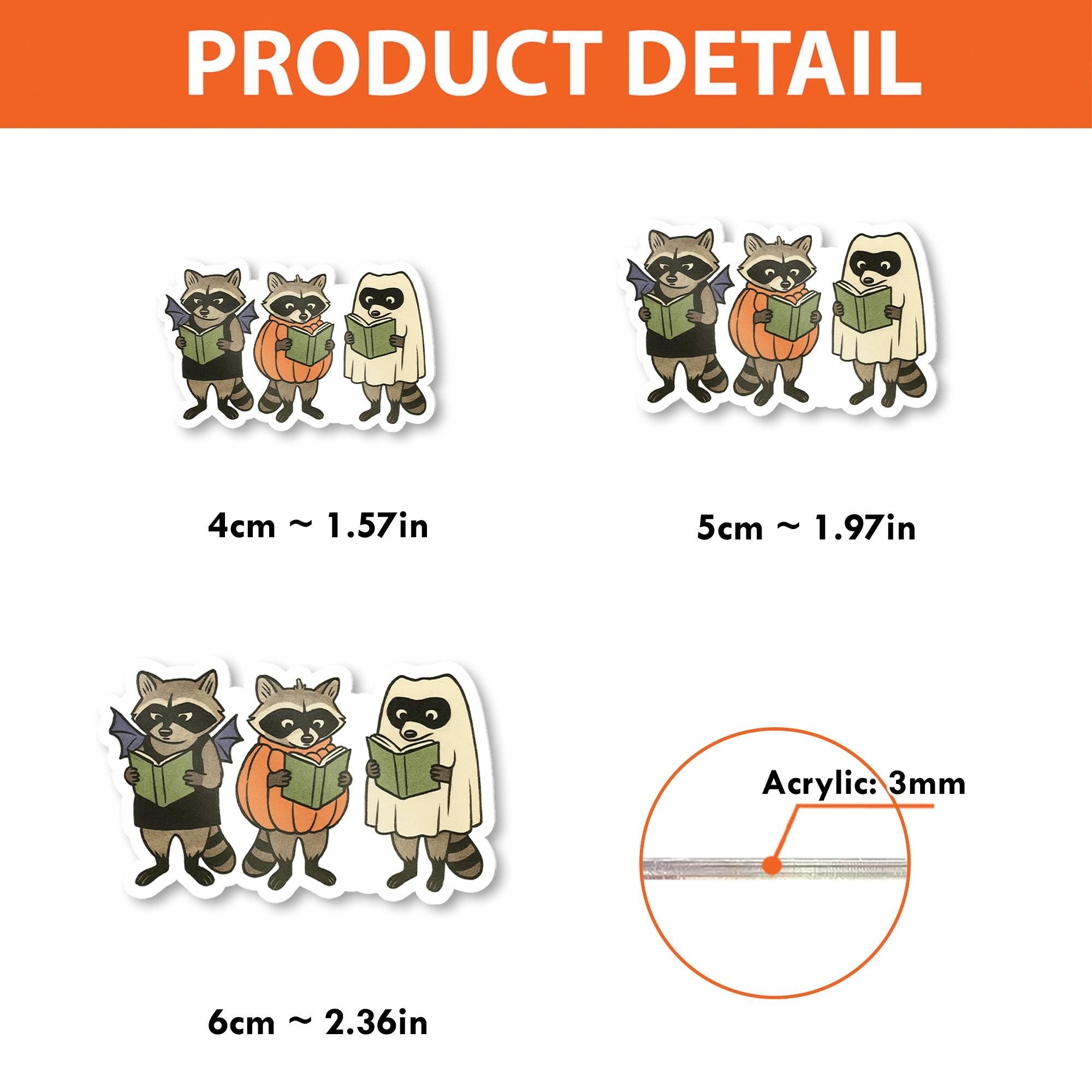 Halloween Raccoon Badge Reel – Cute Spooky Retractable ID Holder – Nurse Teacher Office Badge Clip for Fall & Book Lovers